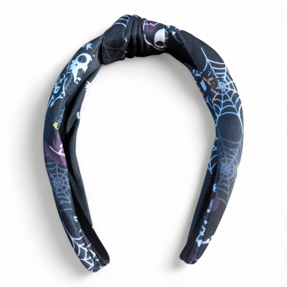 Halloween Themed Headband Spider Web Ghost Design Black NEW